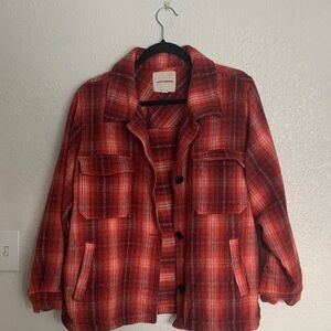 Lucky Brand Red Plaid Utility Jacket